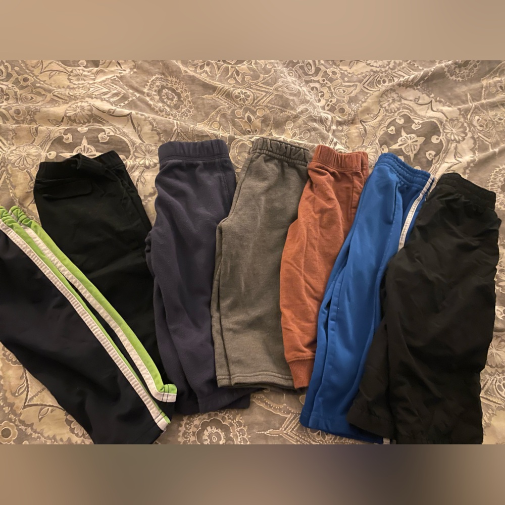 Bundle of boys pants!  Seven pairs. Set - Black, Blue, Gray, Orange